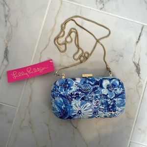 Lilly Pulitzer clutch bag purse coastal blue catch n keep